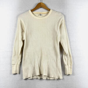 Vintage 1970s 1980s K Mart Large 42-44 Long Sleeve Thermal Waffle Knit Shirt